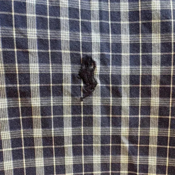 Ralph Lauren Blake Blue and White Plaid shirt sleeve button down Large vintage - Picture 7 of 12